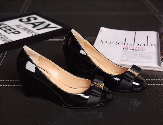 Ferragamo Shallow mouth wedge Shoes Women--004